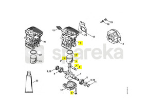 Cylindre avec piston d.38 mm 1139-020-1204