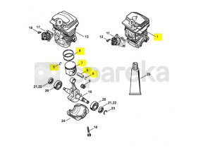 Cylindre avec piston d.44mm 1143-020-1207