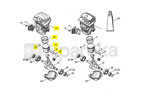 Cylindre+piston d,41,5mm 1143-020-1201