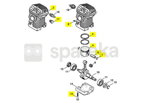 Cylindre+piston d 42,5 ms250c 1123-020-1220