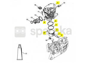 Cylindre+piston d.44/ms 270c 1133-020-1201