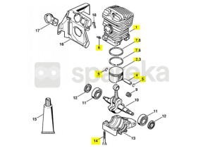 Cylindre+piston d.46 1127-020-1217