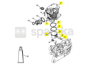 Cylindre+piston d 46/ms 280 1133-020-1202