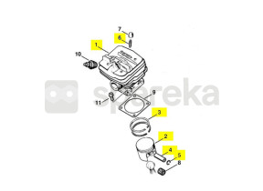 Cylindre+piston d46/ms 340 1125-020-1209