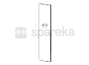 Dado verre mobile pour 1/4 cercle profilé aluminium chromé 221DA144