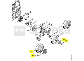 Jeu pignon anneau 3/8p-7 dts 1143-007-1002