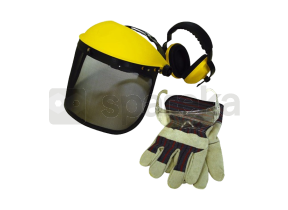  kit protections : visière grillagé - paire de lunettes - casque antibruit - gants 17263005